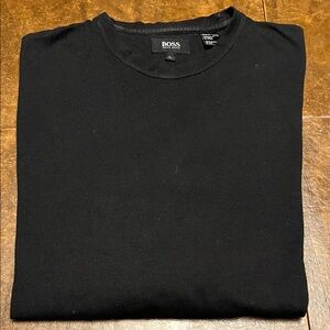Boss Jet Black Crew Neck Long Sleeve Tee